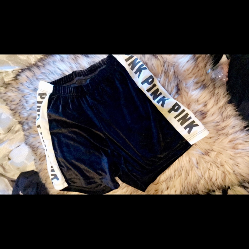 Pink vs velvet black shorts